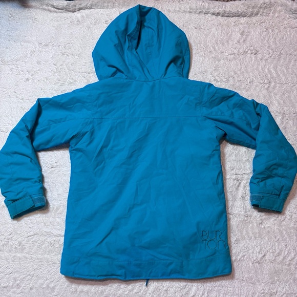 Burton Girls Small 7/8 Aqua Blue Pink Snow Jacket Hooded Winter Ski Coat - Picture 2 of 7